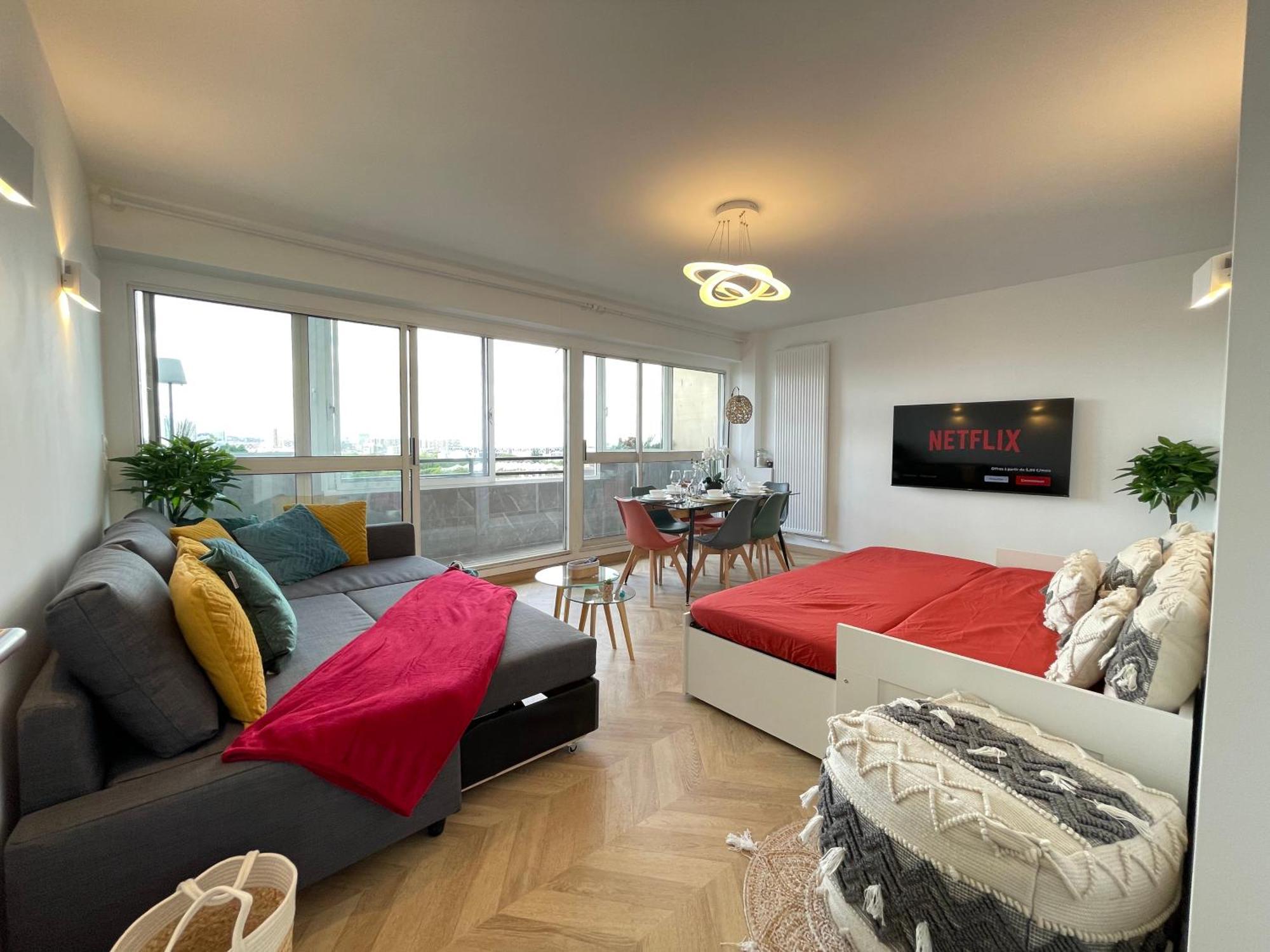 Paris Magnifique 4 Pieces De 108m2 Avec 2 Parking Interieur - Tres Cosy Pour 1 A 12 Personnes - Entierement Refait A Neuf Entire Luxurious And Warm - Paris 19 Eme Free Wifi Gratuit *